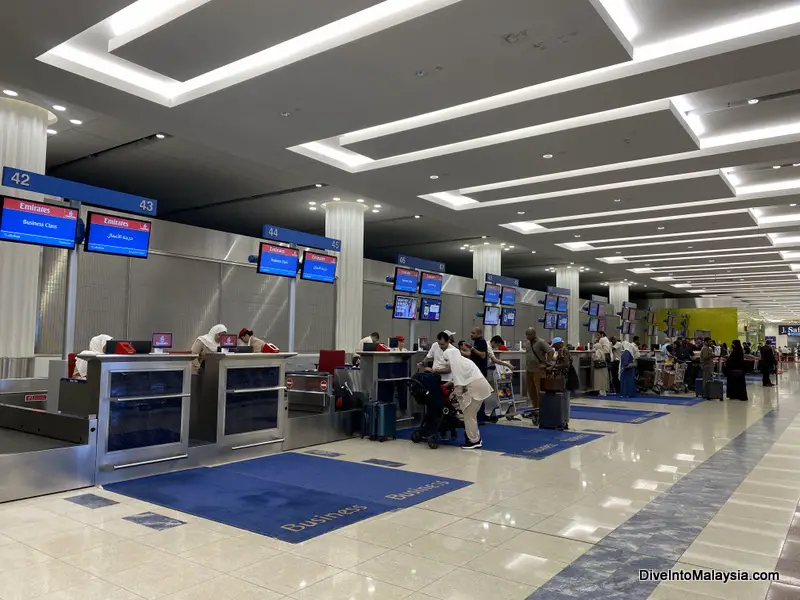 Business class check-in area