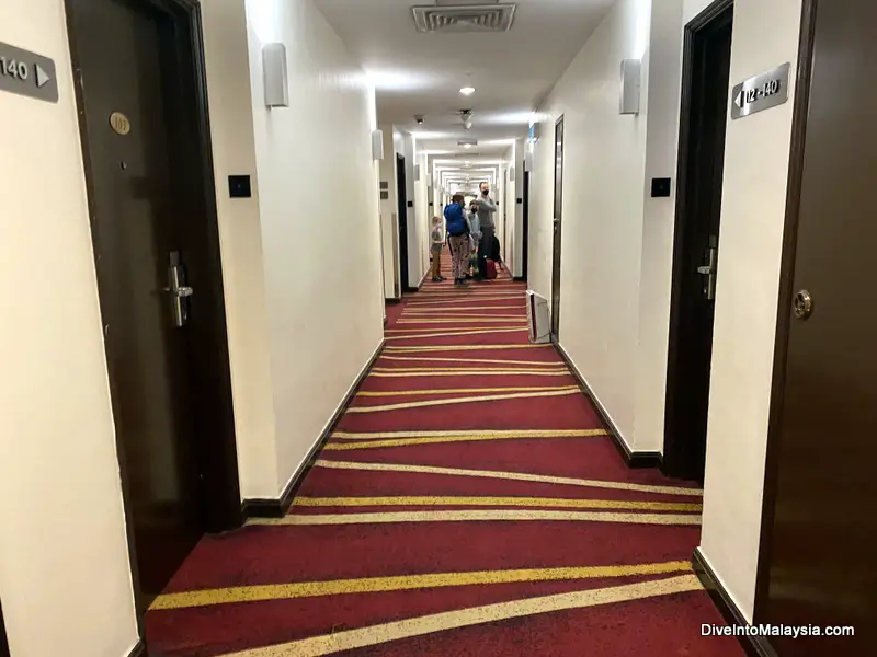 Hallway to our room at Sama Sama Express transit Hotel