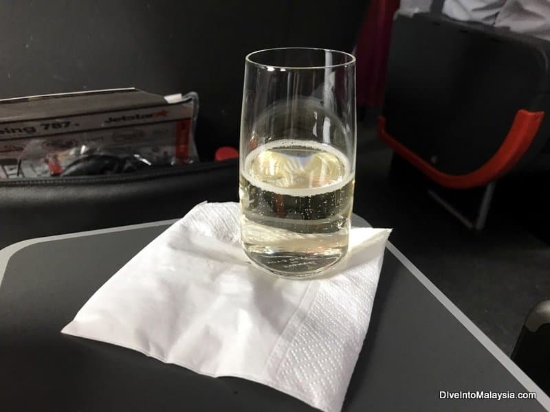 My sparkling wine on boarding
