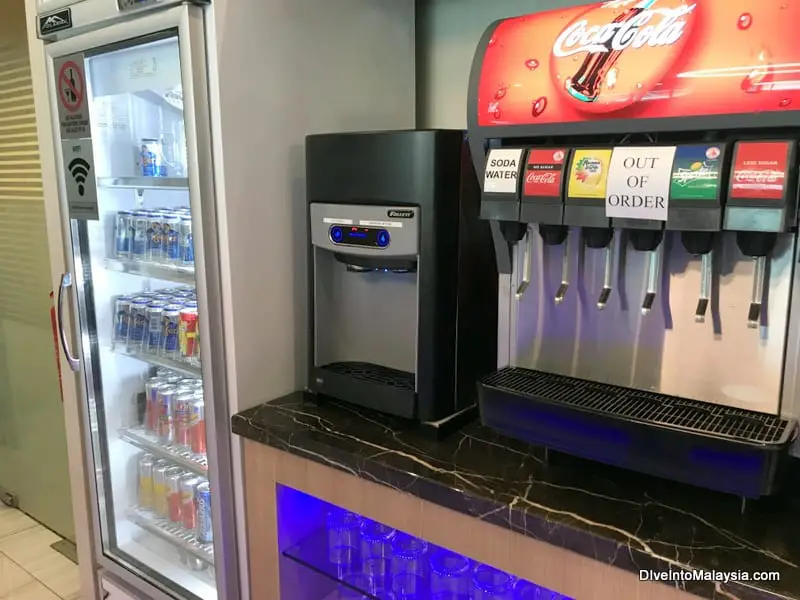 Soft drinks and beer SATS Premier Lounge