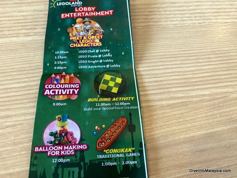 Legoland Hotel Malaysia Activity schedule