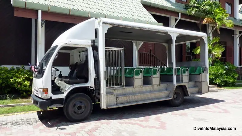 The resort shuttle from the jetty to Berjaya Tioman
