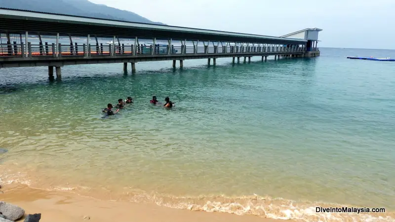 Diving class at northern end of Tekek Beach