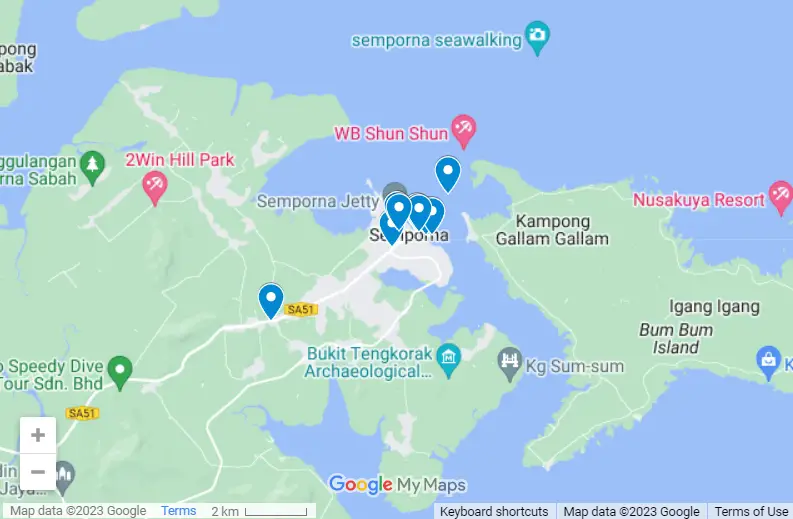 Best Hotel In Semporna, Sabah map