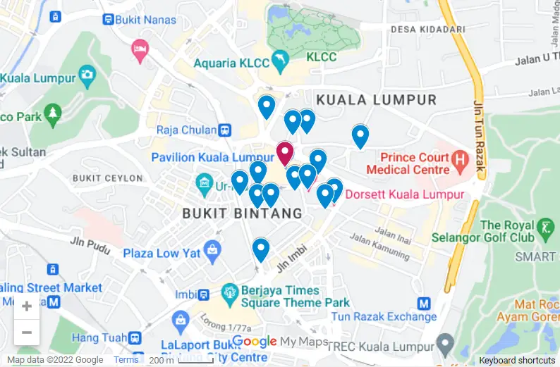 Hotel Near Pavilion KL map