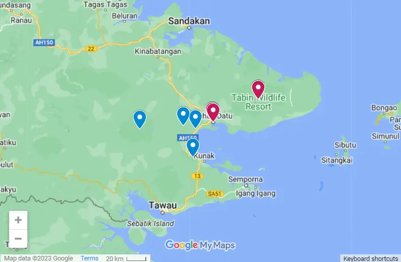 Things To Do In Lahad Datu map