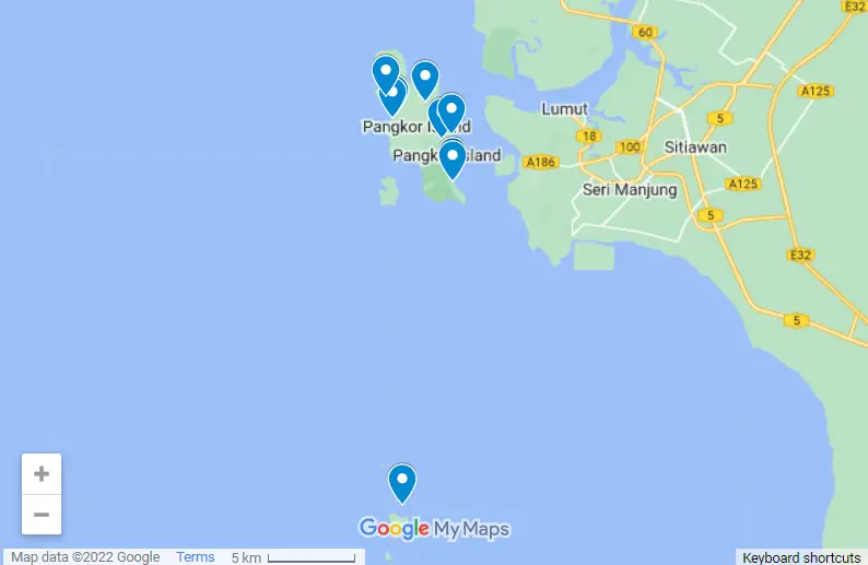 Things To Do In Pangkor Island map